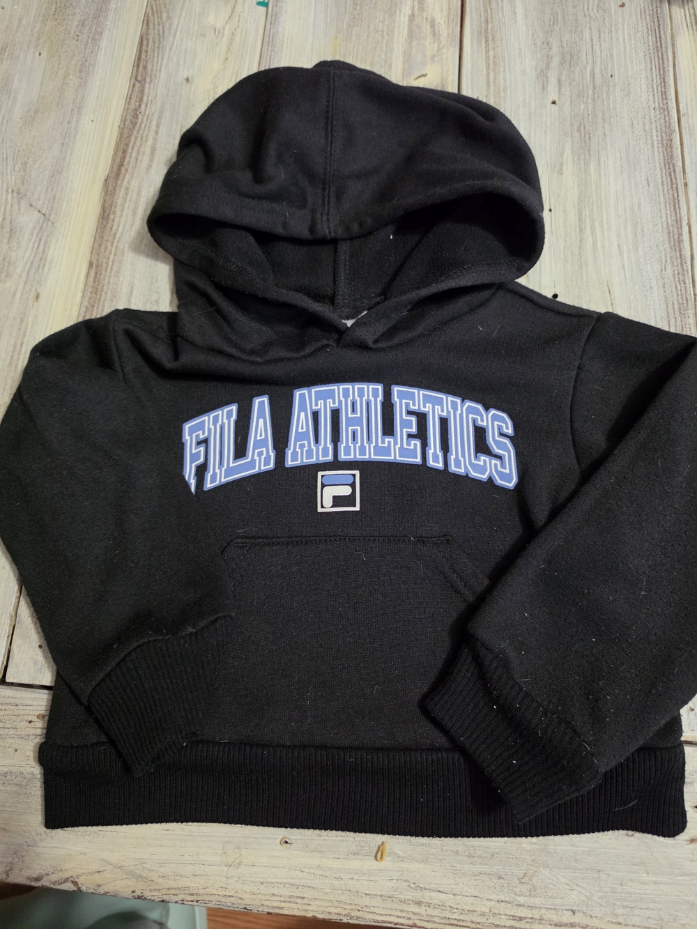 Fila Men’s Black Crewneck Hoodie with Blue Logo